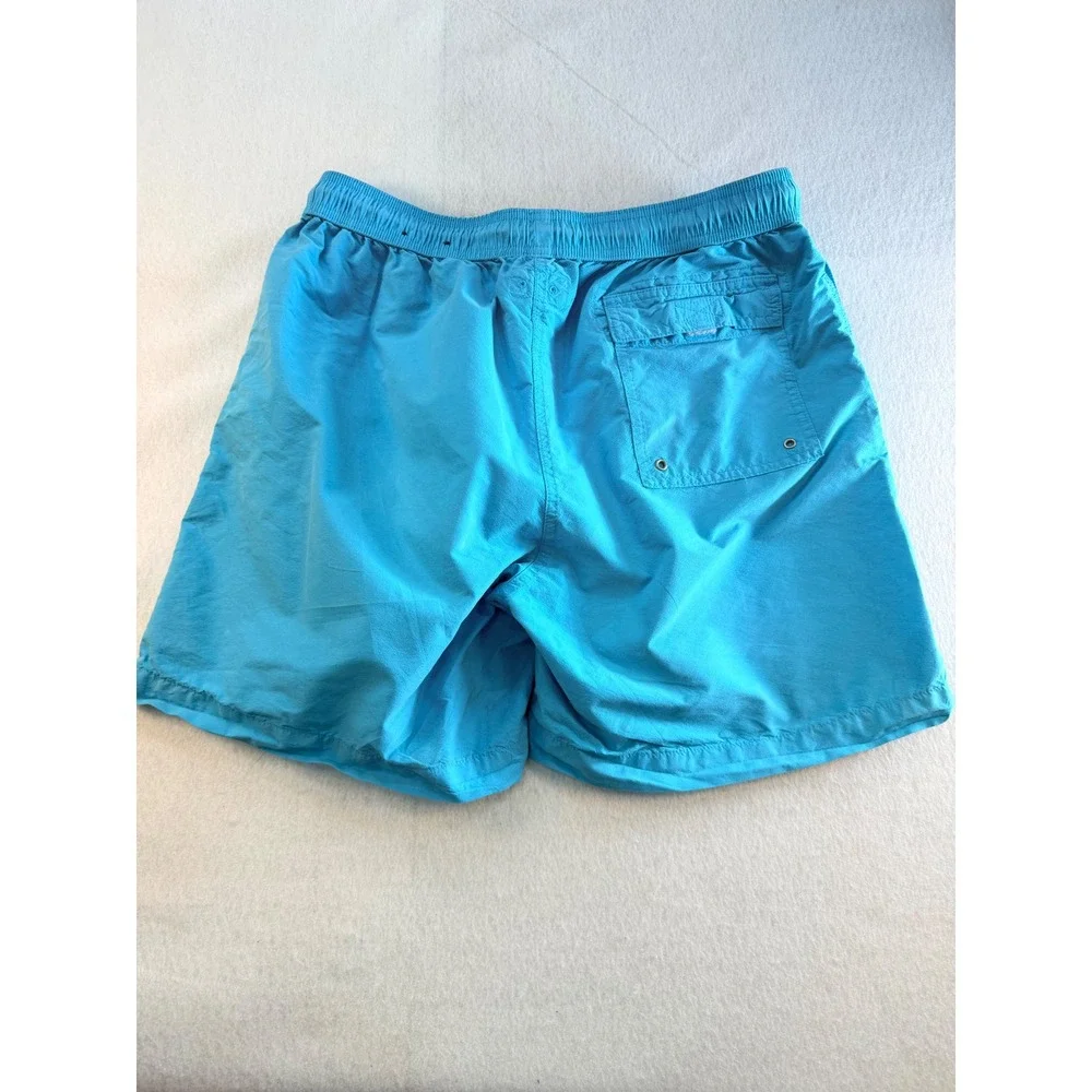 Brooks Brothers Mens Light Blue Swim Trunks Elastic Waist Drawstring 6in Inseam
